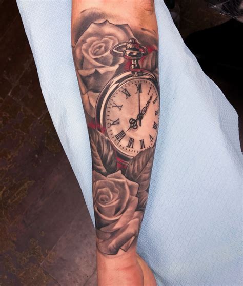 tattoo clock rose